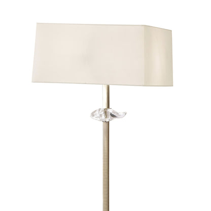 Mantra Akira Floor Lamp 3 Light E27, Antique Brass with Cream Shade