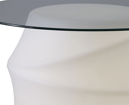 Mantra Bambu Table 2 Light E27 Outdoor IP65, Opal White/Clear Glass