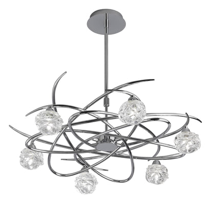 Mantra M3942 Maremagnum Telescopic Semi Flush Convertible 6 Light G9, Polished Chrome