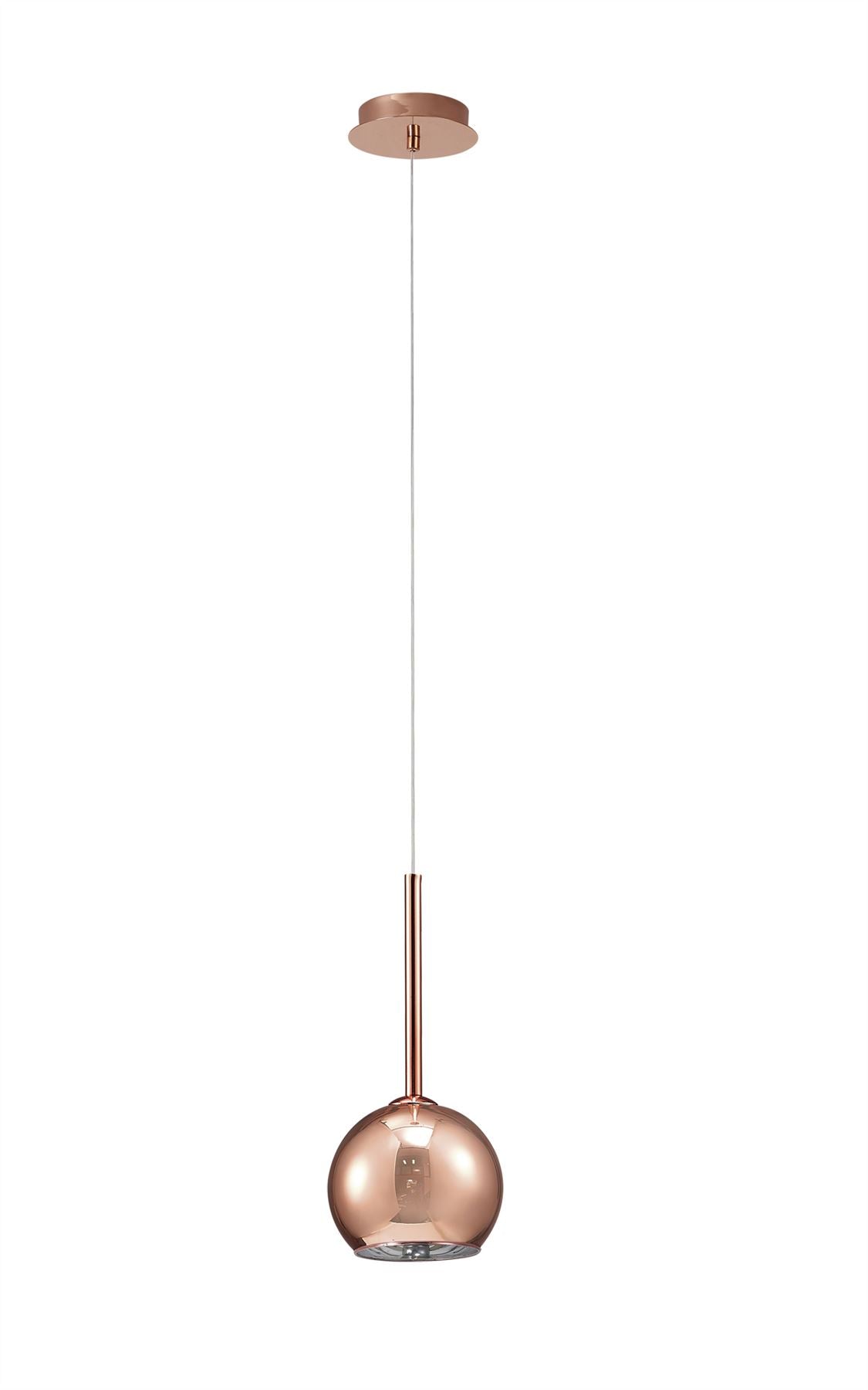 Deco Regina Single Pendant 1 Light G9 Copper/Copper Glass