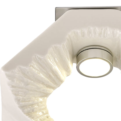 Diyas Salvio 16.5cm Ceramic  Square Sculpture 1 x 3W LED 4200K Chrome/White, Cut Out: 60mm, 3yrs Warranty  Ceiling Light Fitting