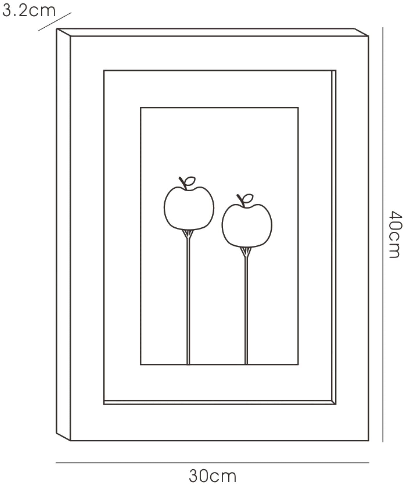Diyas Home Crystal Wall Art (DH) Nature Apples, Black Frame, Amber, Green, Red Crystal Framed