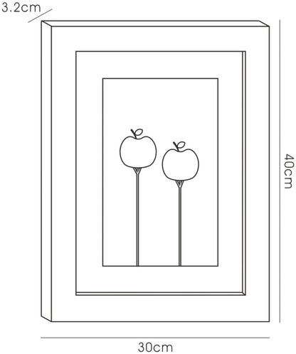Diyas Home Crystal Wall Art (DH) Nature Apples, Black Frame, Amber, Green, Red Crystal Framed