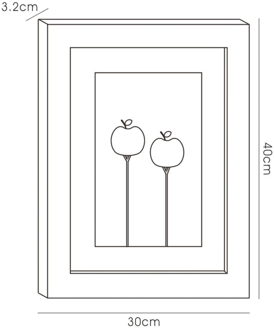Diyas Home Crystal Wall Art (DH) Nature Apples, Black Frame, Amber, Green, Red Crystal Framed