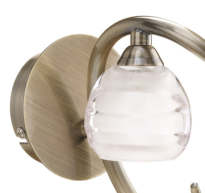 Mantra Loop Wall Light Switched 1 Light G9 ECO, Antique Brass