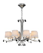 Mantra M6312 Andrea Pendant 100cm Round, 8 x E14 (Max 20W), Polished Chrome, White Shades, Black Crystal Droplets