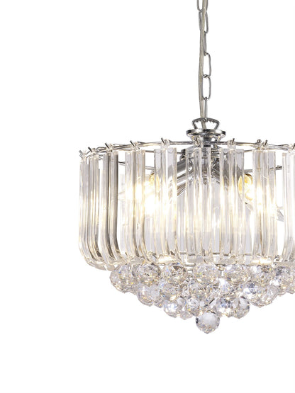 Deco Lana Pendant with Acrylic Spheres, 3 Light E14 Polished Chrome Finish