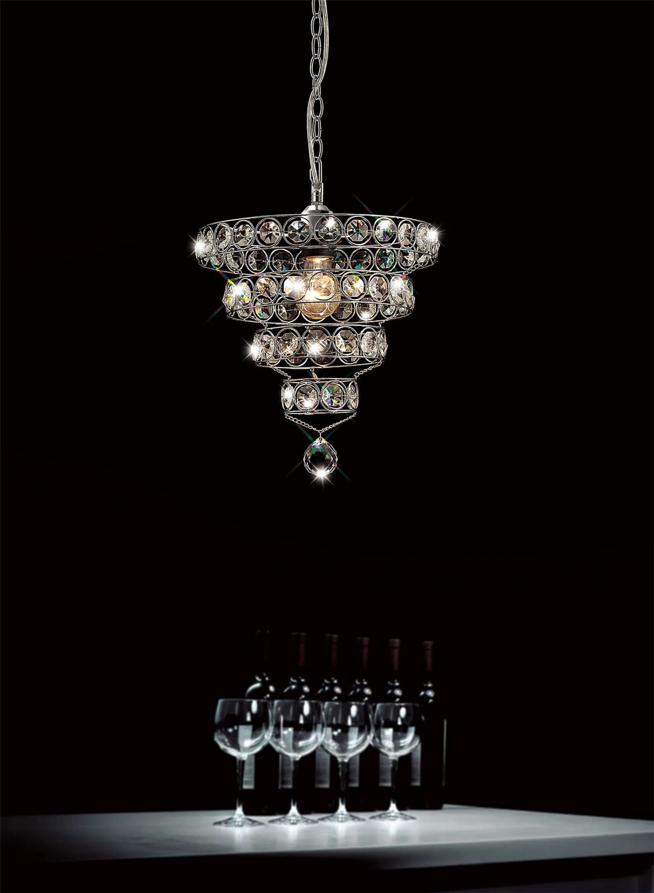 Diyas Kudo Crystal Ring Non-Electric SHADE ONLY Polished Chrome/Crystal