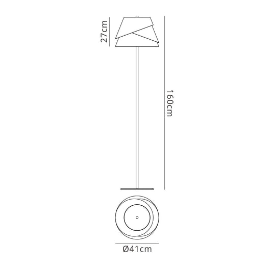 Mantra M5864 Alboran Floor Lamp 1x40W (No Inc), Alumimium/Iron
