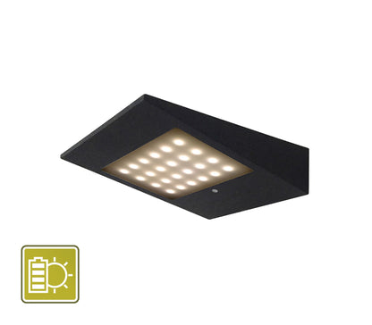 Mantra Fusion Yeti Solar/Sensor Wall Light, 2.2W LED, 3000K, 188lm, IP54, Graphite, 3yrs Warranty