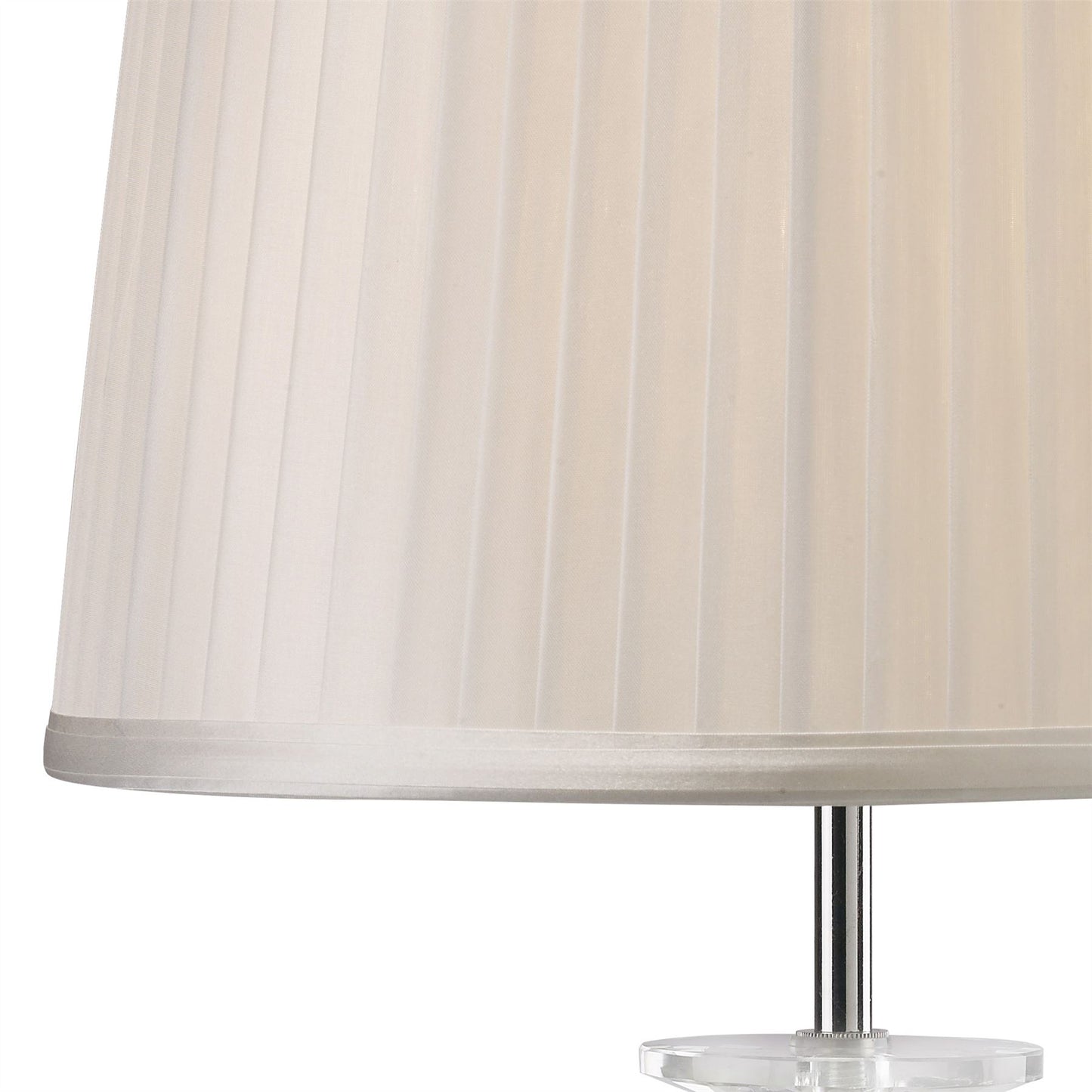 Diyas Willow Crystal Table Lamp with White Shade 1 Light E27 Polished Chrome