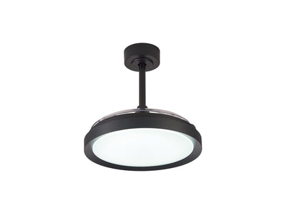 Mistral Mini 45cm 40W LED Dimmable Ceiling Light With Built-In 28W DC Fan, 2700-5000K Remote Control, 2500lm, Black, 5yrs Warranty