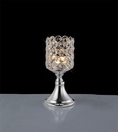 Diyas Home (DH) Malo Small Chalice Crystal Candle Holder Crystal
