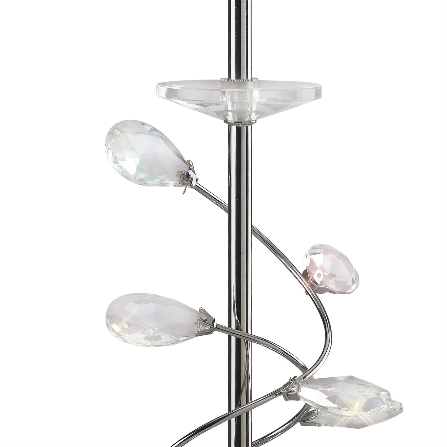 Diyas Willow Crystal Table Lamp with White Shade 1 Light E27 Polished Chrome