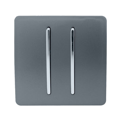 Trendi Artistic Modern Glossy Tactile Auto Retractive 2 Door Bell Switch Warm Grey