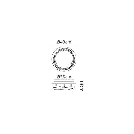 Mantra M5382 Infinity Flush 30W LED 3000K, 2500lm, Silver/Polished Chrome/White Acrylic, 3yrs Warranty - M5382 Ceiling