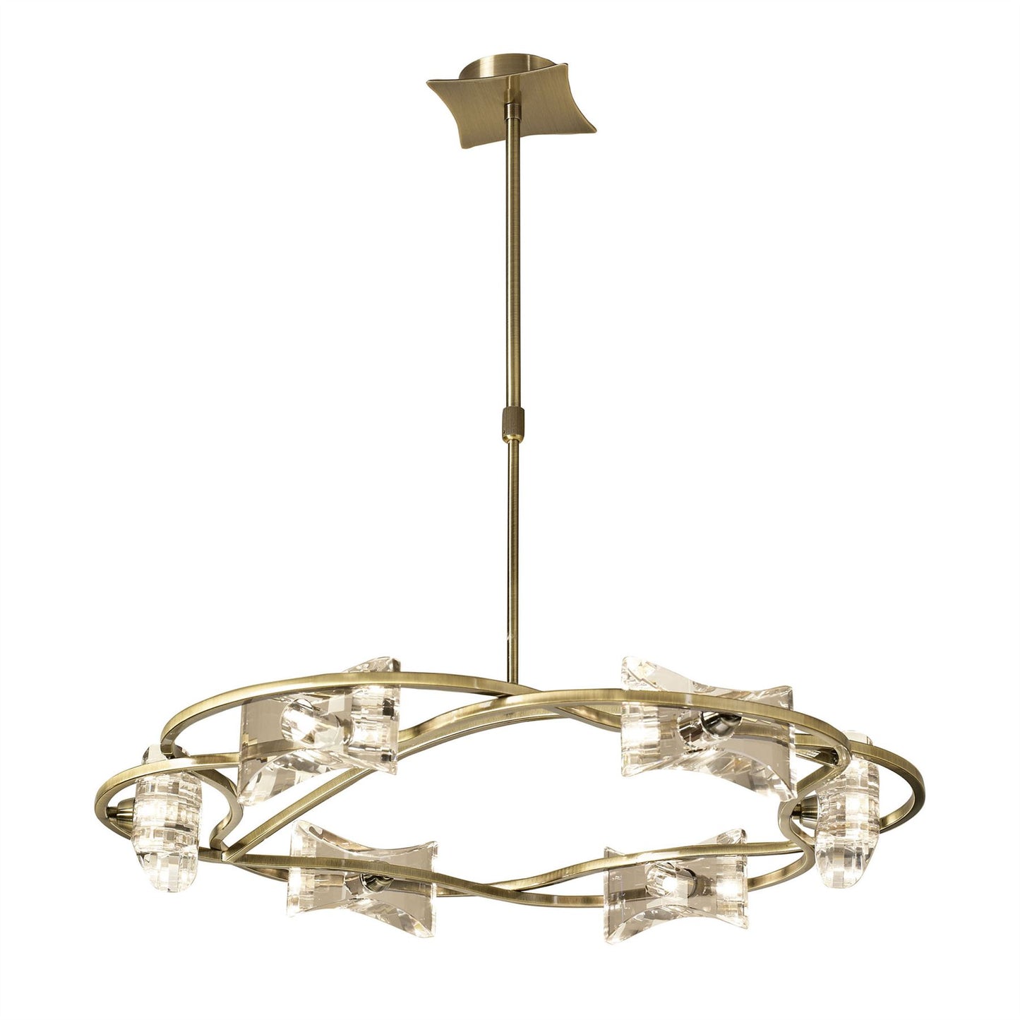 Mantra Kromo 68cm Telescopic 6 Light G9 Round, Antique Brass