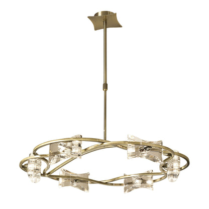 Mantra Kromo 68cm Telescopic 6 Light G9 Round, Antique Brass