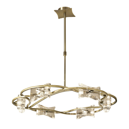 Mantra Kromo 68cm Telescopic 6 Light G9 Round, Antique Brass