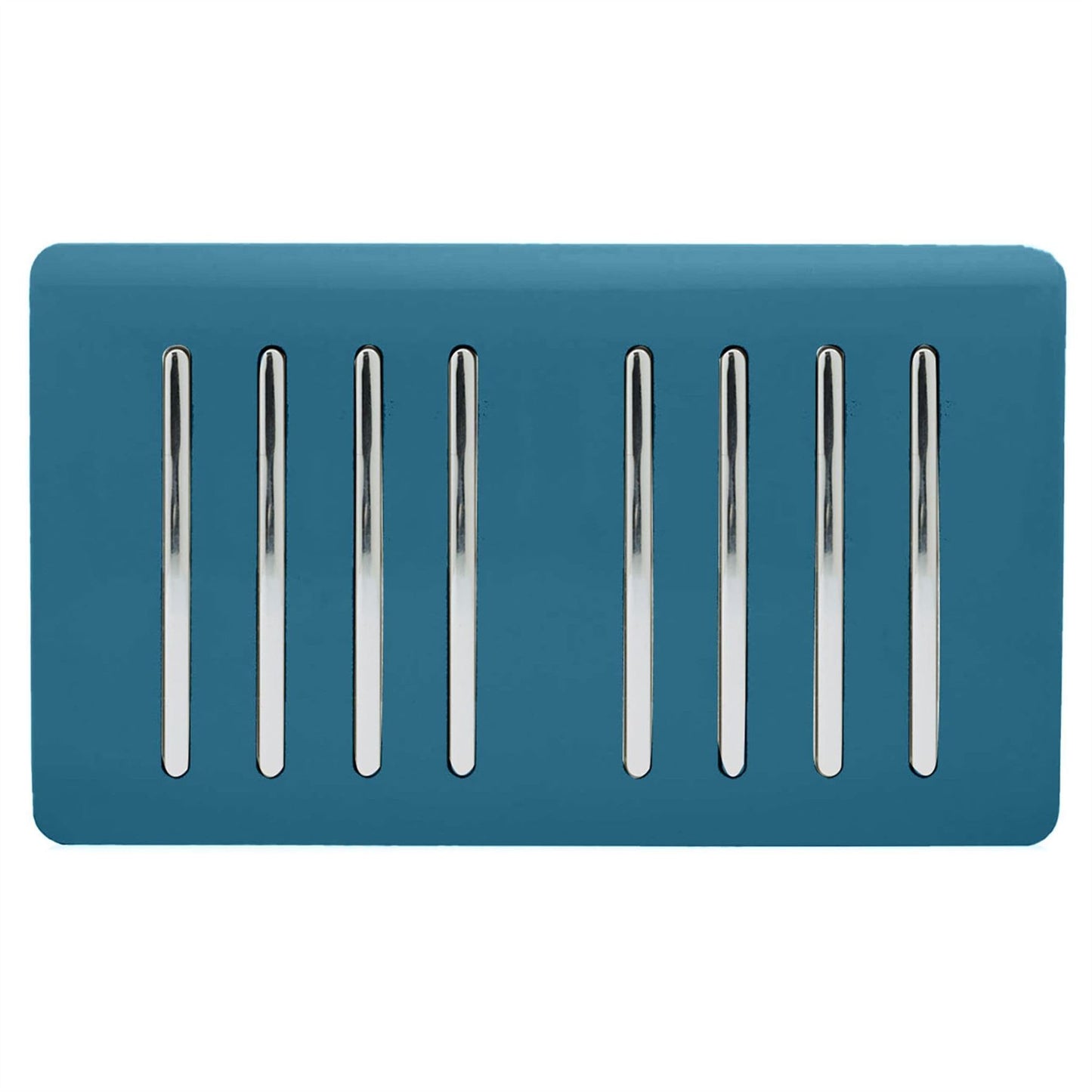 Trendi Artistic Modern Glossy 8 Gang 2 Way Rocker  Double Plate Tactile Light Switch Ocean Blue
