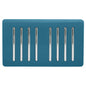 Trendi Artistic Modern Glossy 8 Gang 2 Way Rocker  Double Plate Tactile Light Switch Ocean Blue