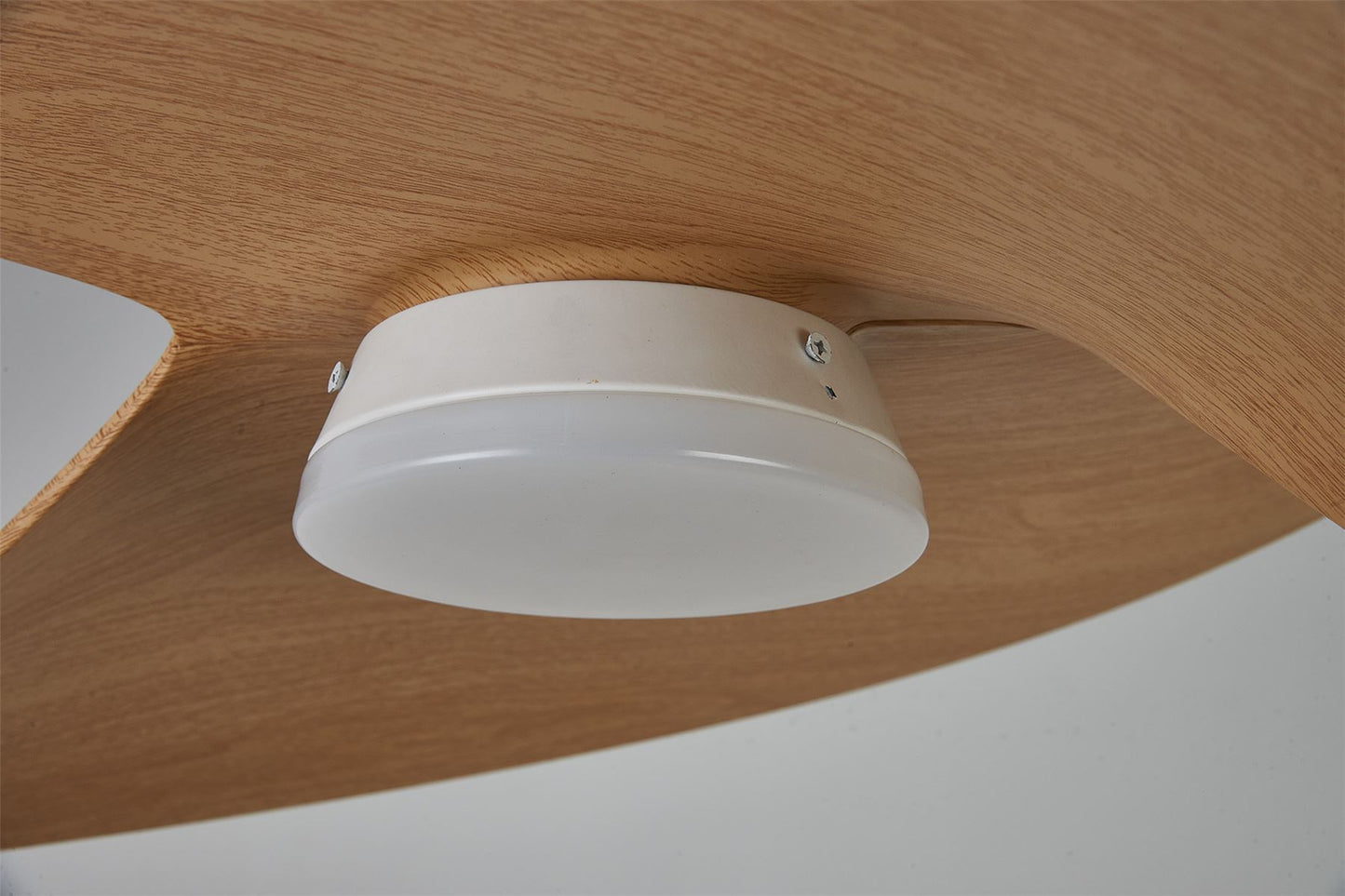 Ona 70cm 18W LED Dimmable Ceiling Light With Built-In 30W DC Fan, 3000-5000K Remote Control, 3600lm, White/Wood, 5yrs Warranty