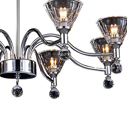 Diyas Neptune 65cm  Round 8 Light G9 Polished Chrome Ceiling Pendant Light Fitting