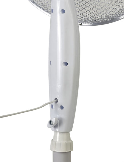 Airo 45W 16 Inch 3 Speed Oscillating Pedestal Fan in White