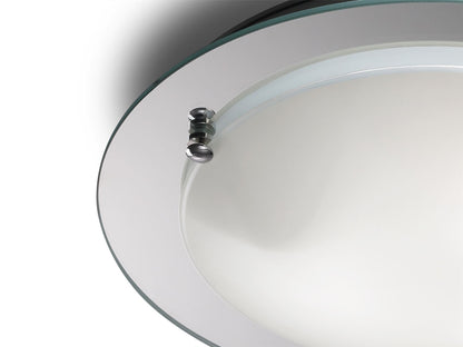 Deco Brooklyn Ceiling Light, 450mm Round, 3 Light E27 Polished Chrome