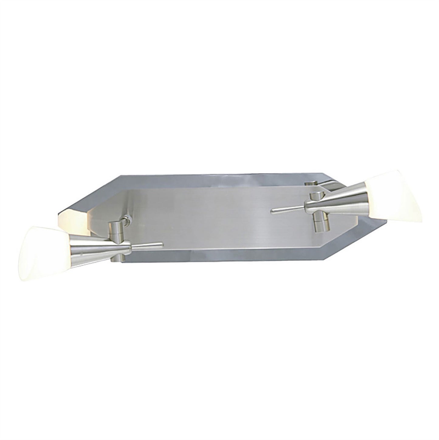 Diyas Diama Rectangular Flush G9 2 Light G9 Nickel/Polished Chrome/Opal Glass