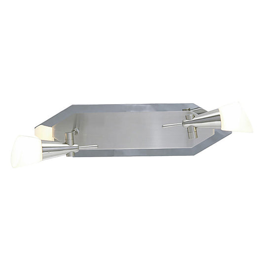 Diyas Diama Rectangular Flush G9 2 Light G9 Nickel/Polished Chrome/Opal Glass