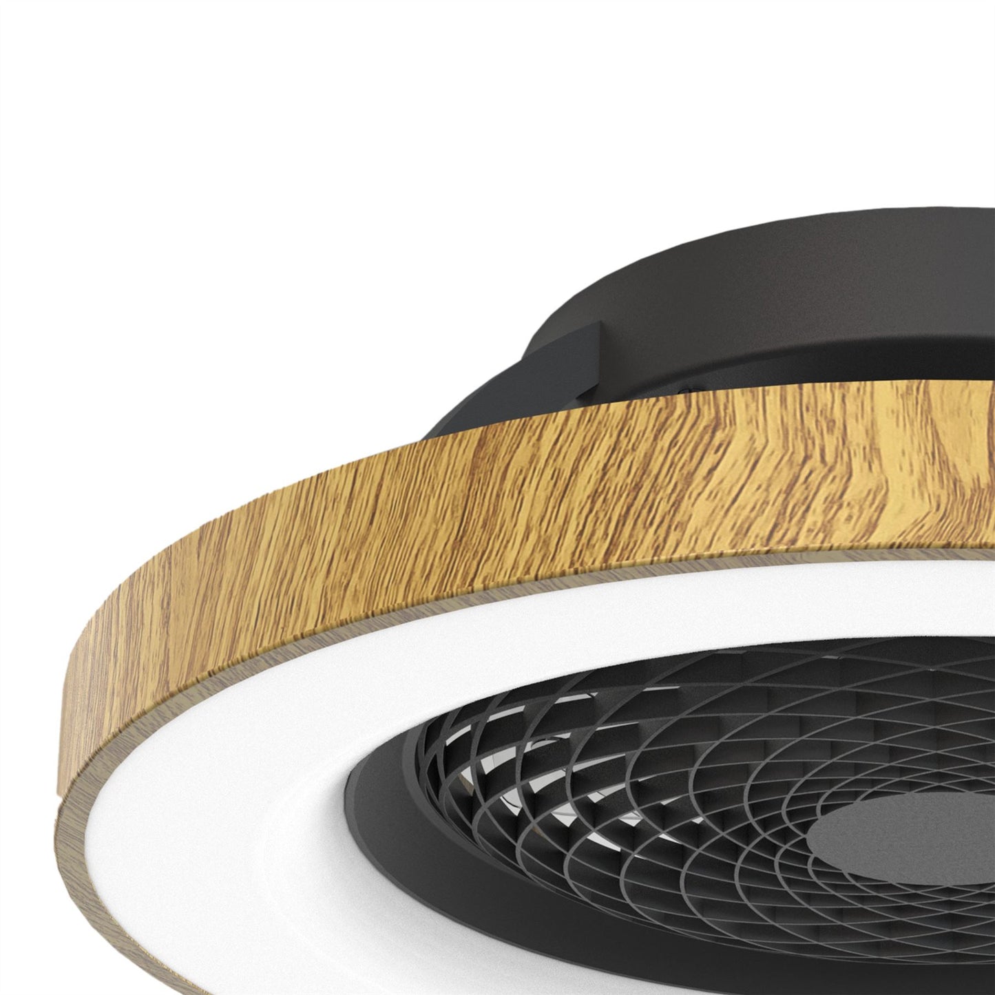Tibet 65cm 70W LED Dimmable Ceiling Light With 35W DC Reversible Fan Remote, APP & Alexa/Google Voice, 3900lm, Wood Effect/Black, 5yrs Warranty