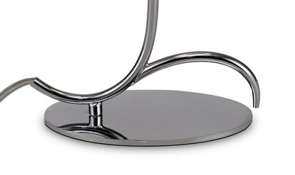 Mantra M6319 Andrea Table Lamp 45cm, 1 x E14 (Max 20W), Polished Chrome, White Shades, Black Crystal Droplets