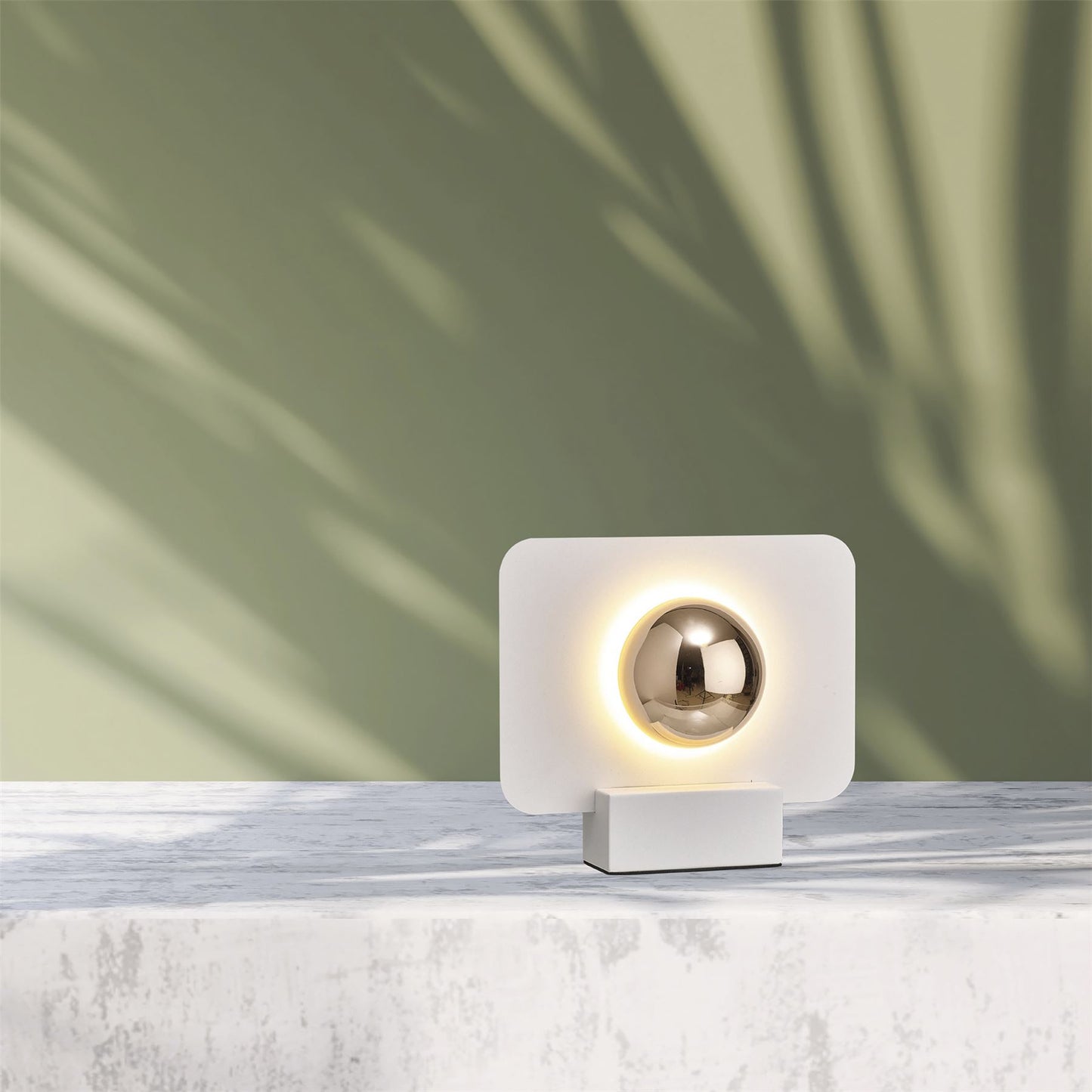 Mantra Alba 25cm Table Lamp, 8W LED, 3000K, 640lm, White/French Gold, 3yrs Warranty