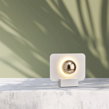 Mantra Alba 25cm Table Lamp, 8W LED, 3000K, 640lm, White/French Gold, 3yrs Warranty