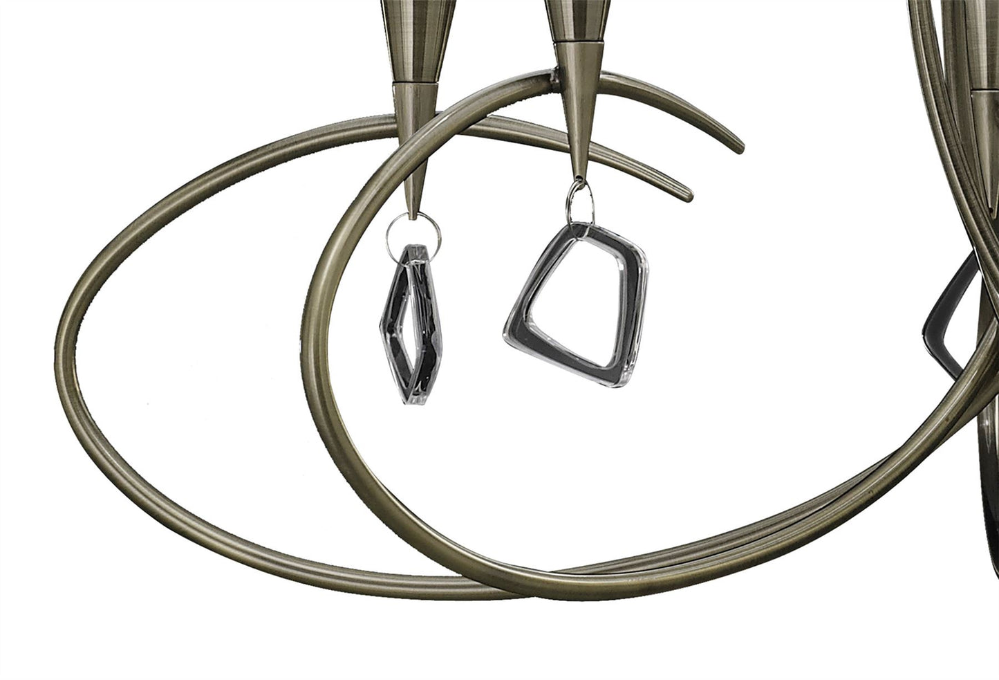 Mantra Mara 78cm Pendant 5 Light E14, Antique Brass with Ivory White Shades