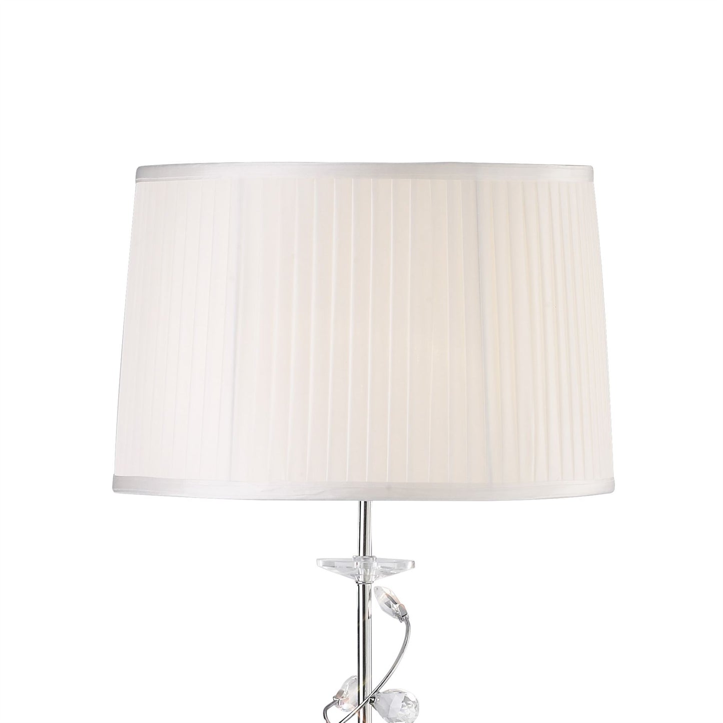 Diyas Willow Floor Lamp with White Shade 1 Light E27 Polished Chrome/Crystal