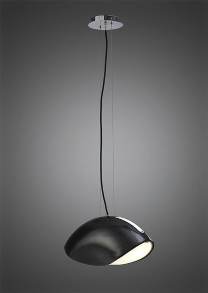Mantra Pasion Rectangular Pendant 3 Light E27, Gloss Black/White Acrylic/Polished Chrome, CFL Lamps INCLUDED