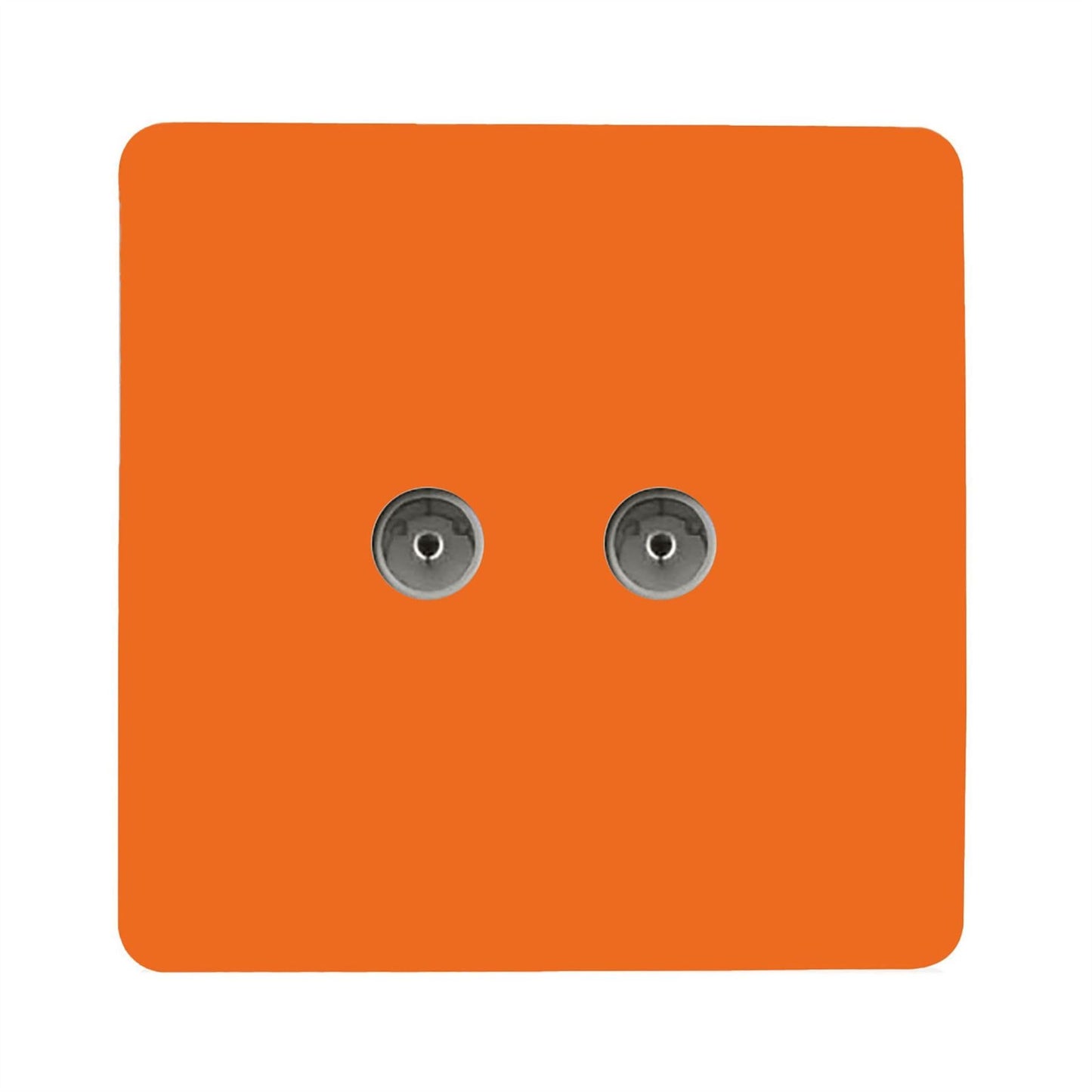 Trendi Artistic Modern Glossy Tactile 2 Gang TV Socket Orange