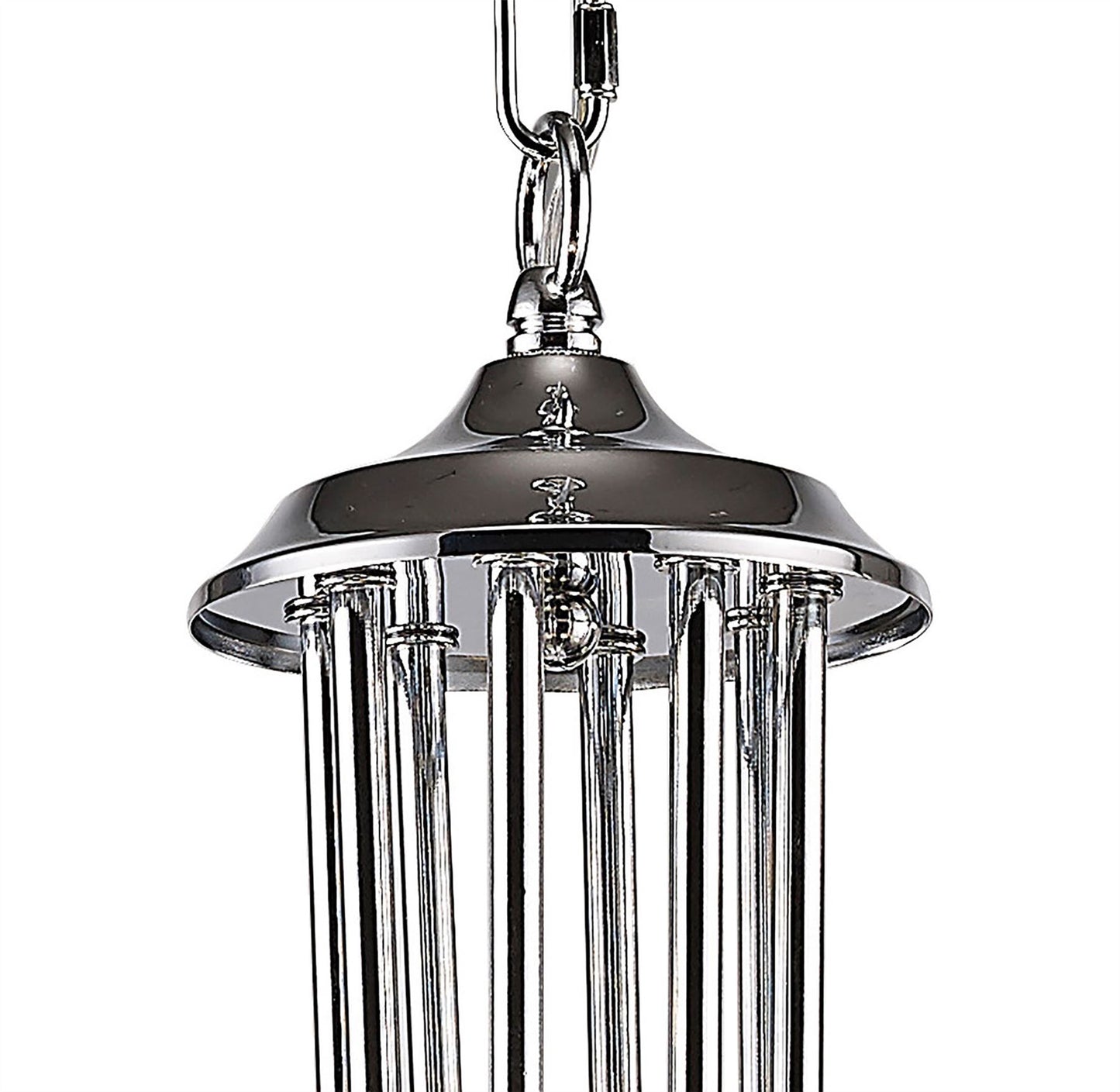 Diyas Chelsie 78cm  8 Light G9 Polished Chrome/Clear Beaded Glass Ceiling Pendant Light Fitting