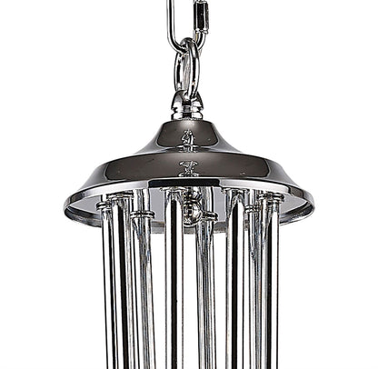 Diyas Chelsie 78cm  8 Light G9 Polished Chrome/Clear Beaded Glass Ceiling Pendant Light Fitting