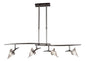 Mantra Flavia Telescopic Linear Pendant 4 Light G9 with Adjustable Heads, Black Chrome