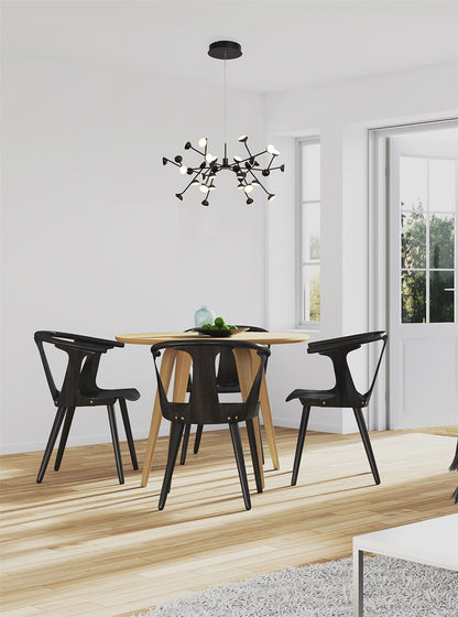 Mantra Adn 36 Light Pendant, Round 74cm, 100W LED, 3000K, 7250lm, Black, 3yrs Warranty