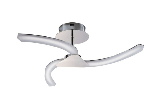 Mantra M3562 On Semi Flush 15W LED 3000K, 1500lm, Polished Chrome/Frosted Acrylic, 3yrs Warranty - M3562 Ceiling