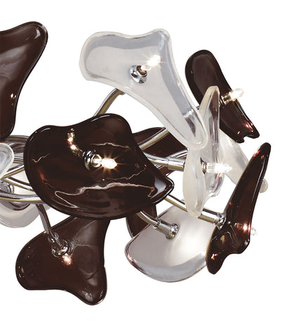 Mantra Otto 65cm Pendant 24 Light G4 Ring, Polished Chrome/Frosted Glass/Black Glass, NOT LED/CFL Compatible