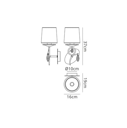 Mantra M5277 Louise Wall Light 1 Light E27 with White Shade Polished Chrome/Clear Crystal