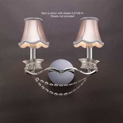 Diyas Nydia Wall Light 2 Light E14 Polished Chrome/Crystal