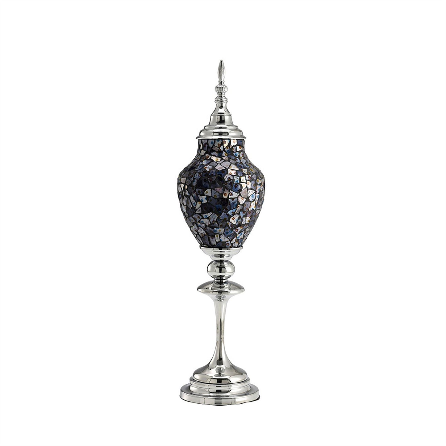Diyas Home (DH) Myra Mosaic Ornament Large Blue/Silver Mosaic