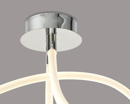 Mantra Armonia Semi Flush Curl, 40W LED, 3000K, 3000lm, Polished Chrome/Frosted Acrylic, 3yrs Warranty Ceiling