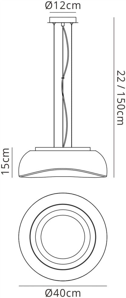 Mantra M4892 Opal Pendant 3 Light E27, Polished Chrome/Frosted White Glass